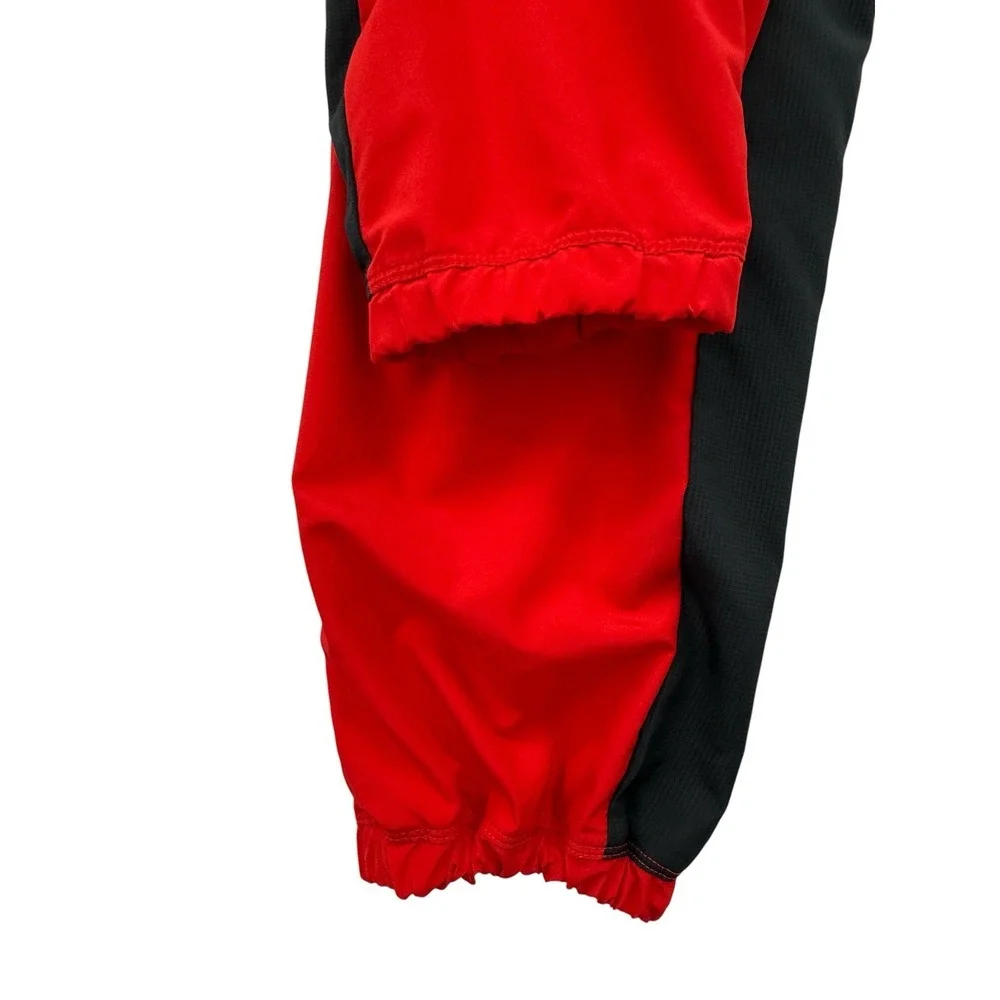 Nike Track Pants Men's Medium Red Black White Jogger Athletic Lined Swoosh